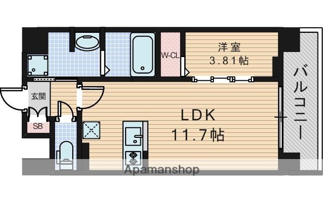 WORVE吹田江坂(1LDK/6階)の間取り写真