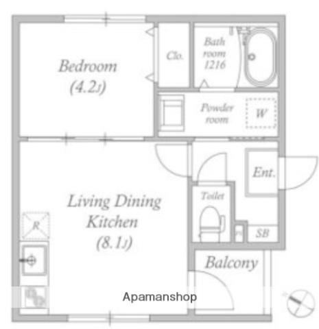 ハーモニーテラス末広町(1LDK/1階)の間取り写真