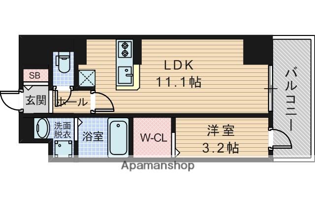 ECORO TOYONAKA(1LDK/2階)の間取り写真