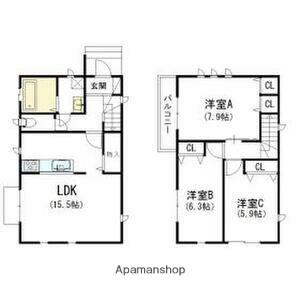 大阪メトロ御堂筋線 江坂駅 徒歩15分 2階建 築11年(3LDK)の間取り写真