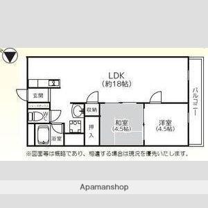 第ニハイツ幸和(2LDK/1階)の間取り写真