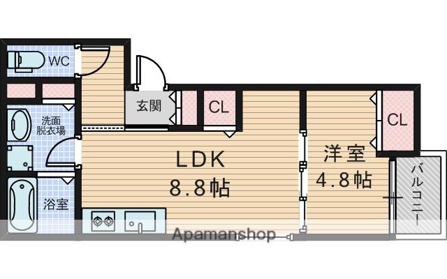 ベリッシモ蛍池(1LDK/1階)の間取り写真