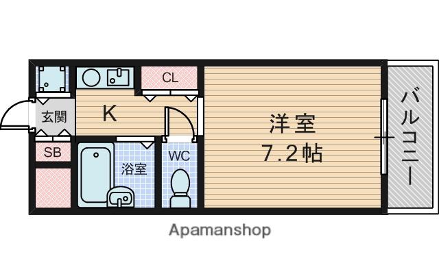 センチュリー蛍池(ワンルーム/1階)の間取り写真