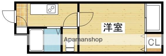 サンクス東三国(1K/5階)の間取り写真