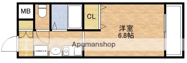 アヴァンセクール江坂(1K/2階)の間取り写真