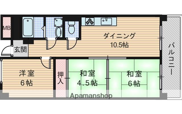 財形第1新大阪ハイツ(3LDK/7階)の間取り写真