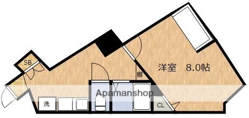 メゾンクレスト(1K/3階)の間取り写真