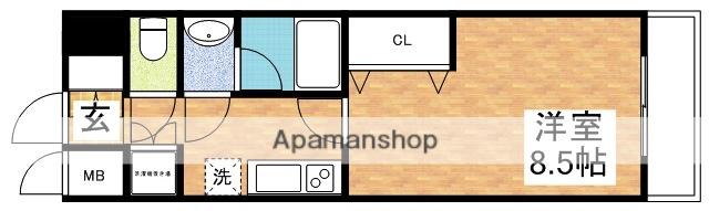 カルム千昇2(1K/4階)の間取り写真