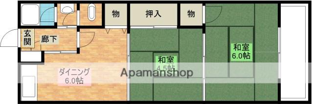 中善マンション(2LDK/4階)の間取り写真