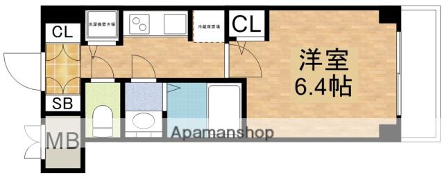 S-RESIDENCE江坂(1K/10階)の間取り写真