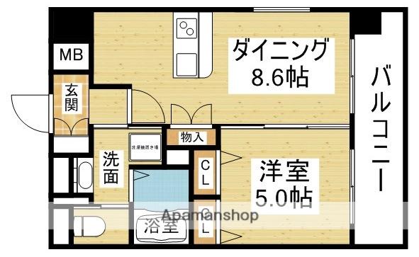LUXE新大阪1(1DK/8階)の間取り写真