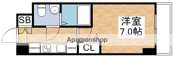 アリビオ江坂南金田(1K/7階)の間取り写真