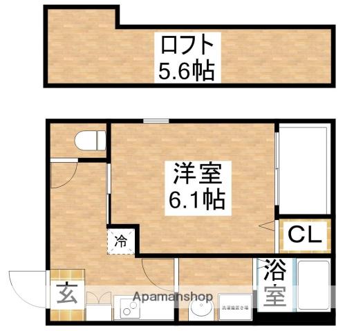 HR金田町(1K/2階)の間取り写真