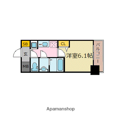 プレサンス新大阪ザシティ(1K/4階)の間取り写真