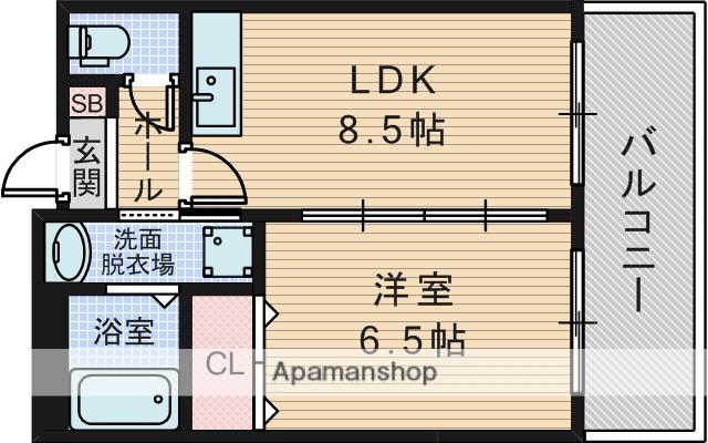 第5浦濱ビレッジ(1LDK/4階)の間取り写真