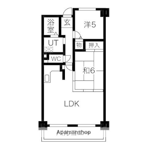 パルティール南ヶ丘(2LDK/3階)の間取り写真