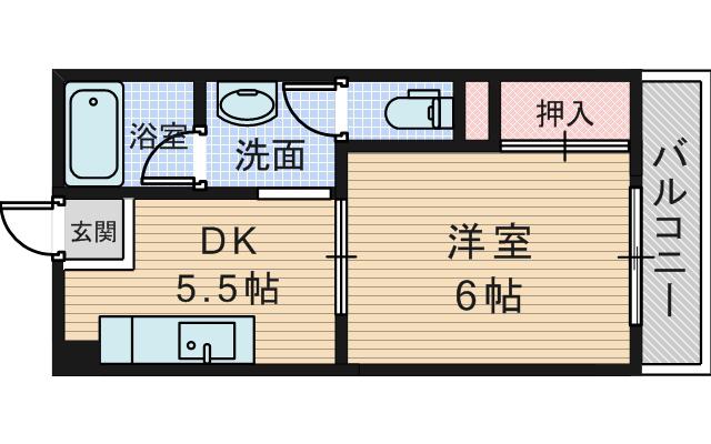 エレガンテ セブンワン(1DK/4階)の間取り写真