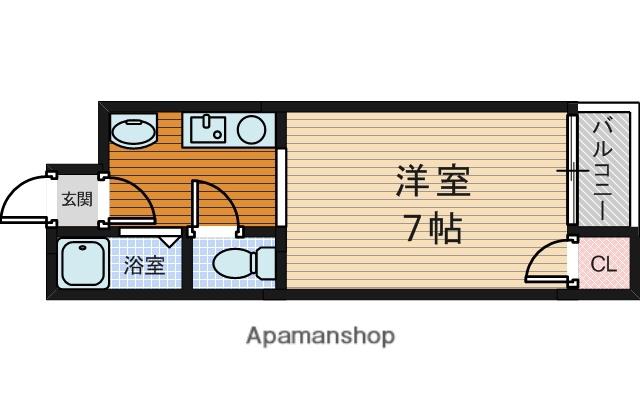 メゾン鳩ヶ瀬(1K/4階)の間取り写真