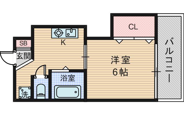 カーサディクロセビア(1K/2階)の間取り写真