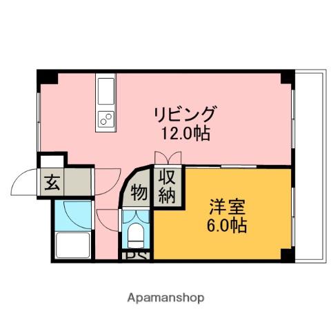 陸光ハイツ(1LDK/2階)の間取り写真
