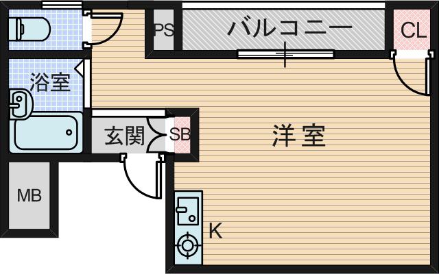 バッカスY&T(ワンルーム/2階)の間取り写真
