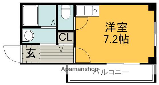 エルコート豊中(ワンルーム/2階)の間取り写真