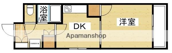 グロリアスサンハイム(1DK/4階)の間取り写真