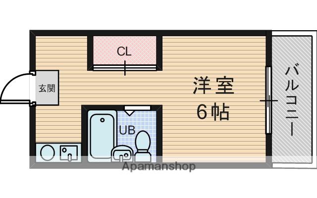 ローズハイツ(ワンルーム/3階)の間取り写真