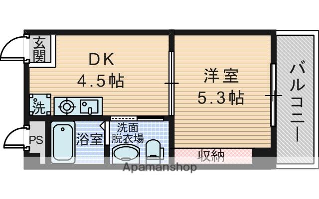 ハイツASK(1DK/2階)の間取り写真