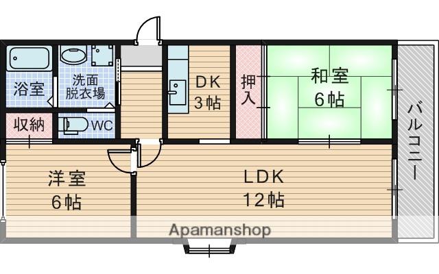 シャンボールメゾン曽根(2LDK/3階)の間取り写真