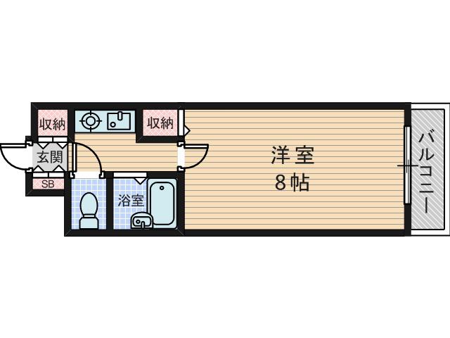 レグノグリーン淡路(1K/3階)の間取り写真