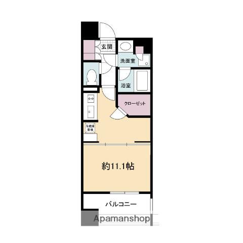 アパートメンツ江坂(1DK/4階)の間取り写真