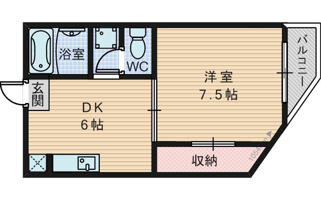 メゾンマカカーラ(1DK/5階)の間取り写真