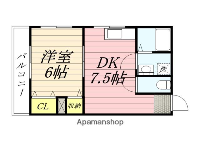 チェリーヒルズ豊中北桜塚(1DK/1階)の間取り写真
