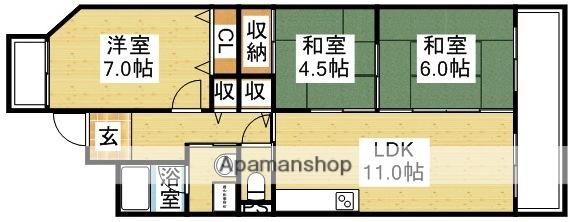 エトワール小松(3LDK/3階)の間取り写真