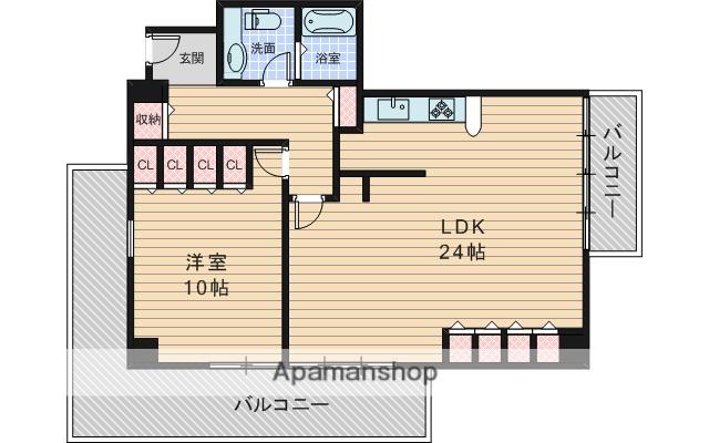 ザ・グランドビュー・オオサカ(2LDK/5階)の間取り写真