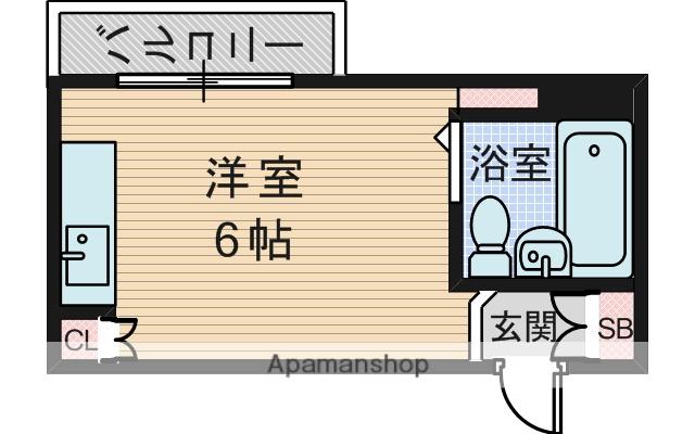 エクトⅠ(ワンルーム/6階)の間取り写真