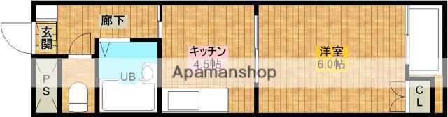 エクトⅠ(1DK/6階)の間取り写真