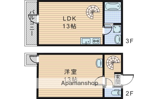 グラントータス(1LDK/2階)の間取り写真