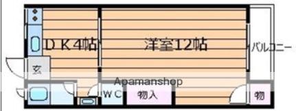 円山台ロイヤル(1DK/2階)の間取り写真