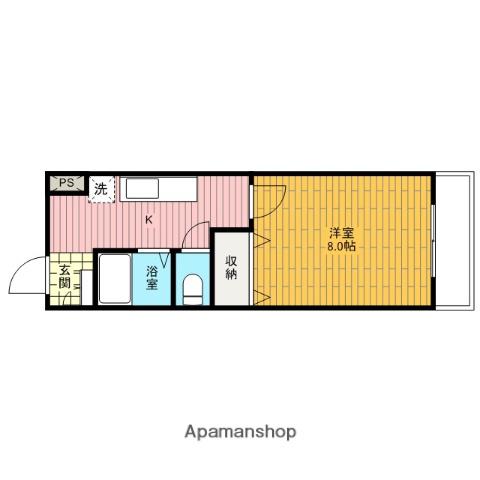 パインフィールド(1K/2階)の間取り写真