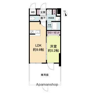 ディームス江坂(1LDK/1階)の間取り写真