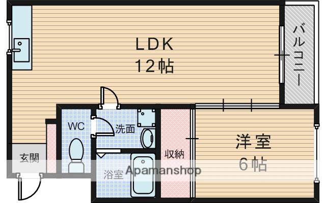 コラール小松(1LDK/1階)の間取り写真