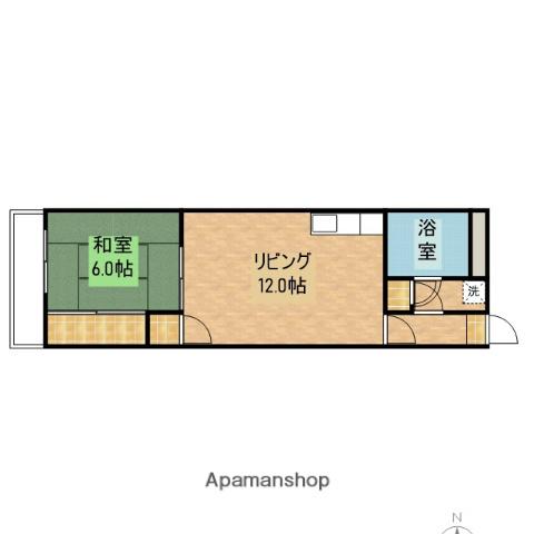 コーポ仙(1LDK/2階)の間取り写真