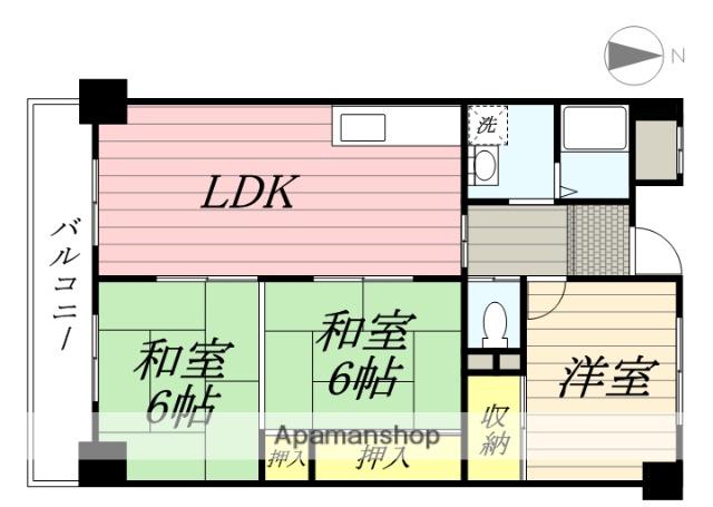 ハイムヤノウ(3LDK/1階)の間取り写真