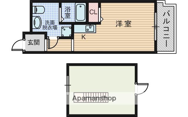 エルフ豊中(ワンルーム/4階)の間取り写真