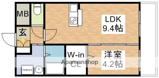 リッシュテーレ(1LDK/3階)の間取り写真
