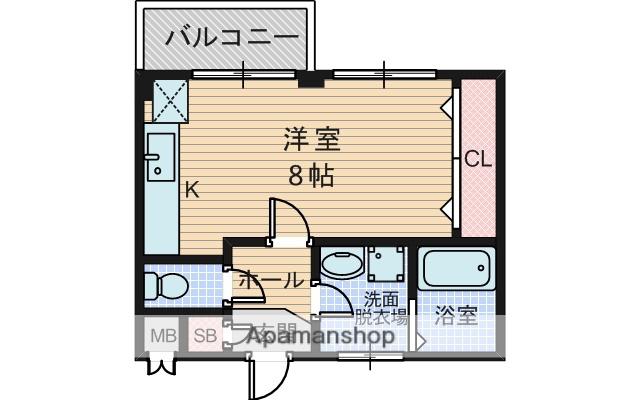 イーズマンション1(ワンルーム/2階)の間取り写真
