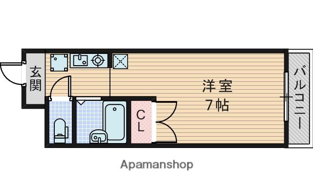 みどり之園(1K/1階)の間取り写真