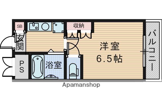 フルーレ小松(1K/2階)の間取り写真
